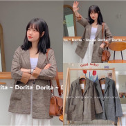 [Ảnh thật/Video] Áo khoác dạ 2 lớp, 1 cúc. Áo Blazer 2 lớp Hàn Quốc - Dorita Boutique
